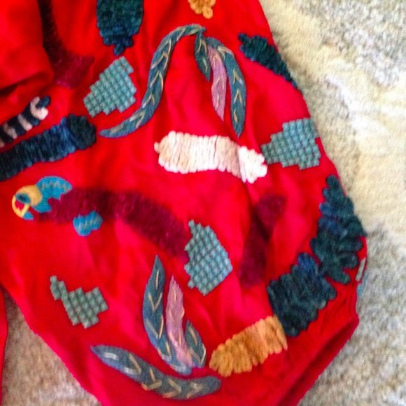 FARM Rio Embroidered Silk One Shoulder Mini Dress - Picture 6 of 11